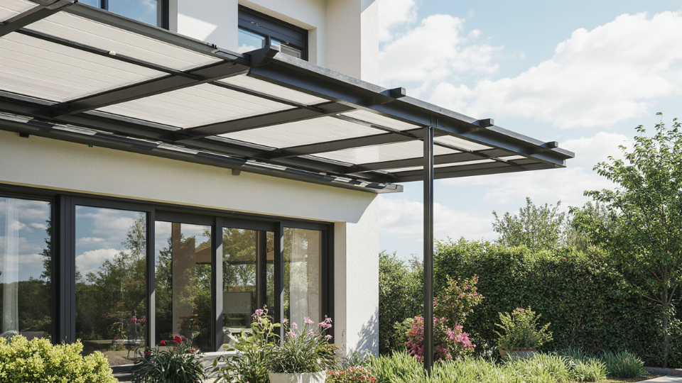 Terrassenüberdachung mit Montage in der Nähe - Überdachung im Vordachstil